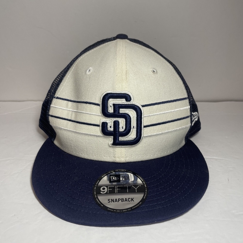 San Diego Padres 9FIFTY Blue & White NEW ERA Mesh SnapBack Adjustable Hat - New